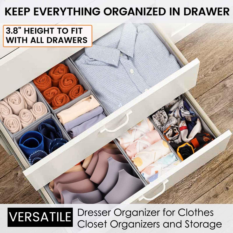 Criusia ã€FAMILY PACKã€‘Drawer Organizer Clothes, 20 Pack Dresser Organizer Bins for Baby Clothes - Underwear Bra Sock Organizer - Fabric Closet Organization and Storage Dividers for Nursery Bedroom Dorm - Image 3