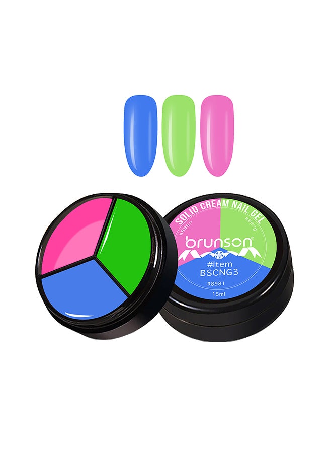 brunson طلاء أظافر جل كريمي صلب - 3 في 1 بودينغ، طلاء فن الأظافر الطيني عالي الصبغة، مناسب لصالونات الأظافر المحترفة، مبتدئي الأظافر 15 مل، BSCNG3