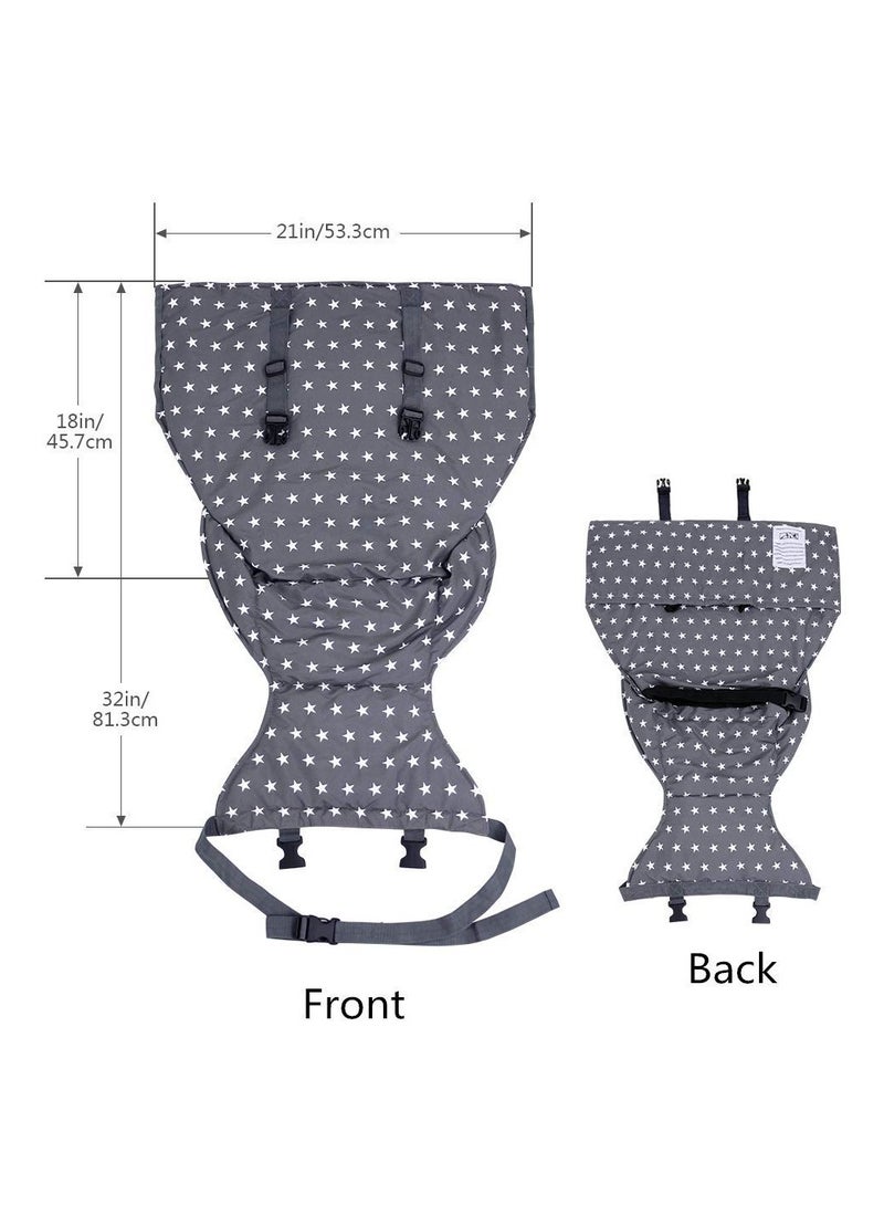 SYOSI Baby Portable Travel High Chair Seats, Baby Booster Safety Seat | Adjustable, Safety, Washable | Toddler High Chair Seat Cover | Convenient Cloth Travel High Chair Fits in Your Handbag (Grey) - Image 2