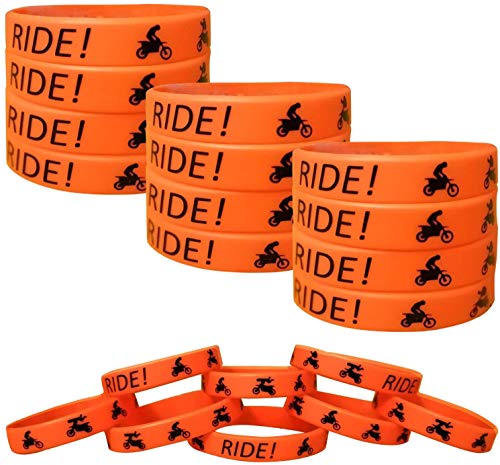 CupaPlay 24PCS Dirt Bike Party Favors Rubber Bracelets Motocross Game Party Supplies GiftsPrizeGoodie Bag Stuffers Slicone Wristbands - Image 1