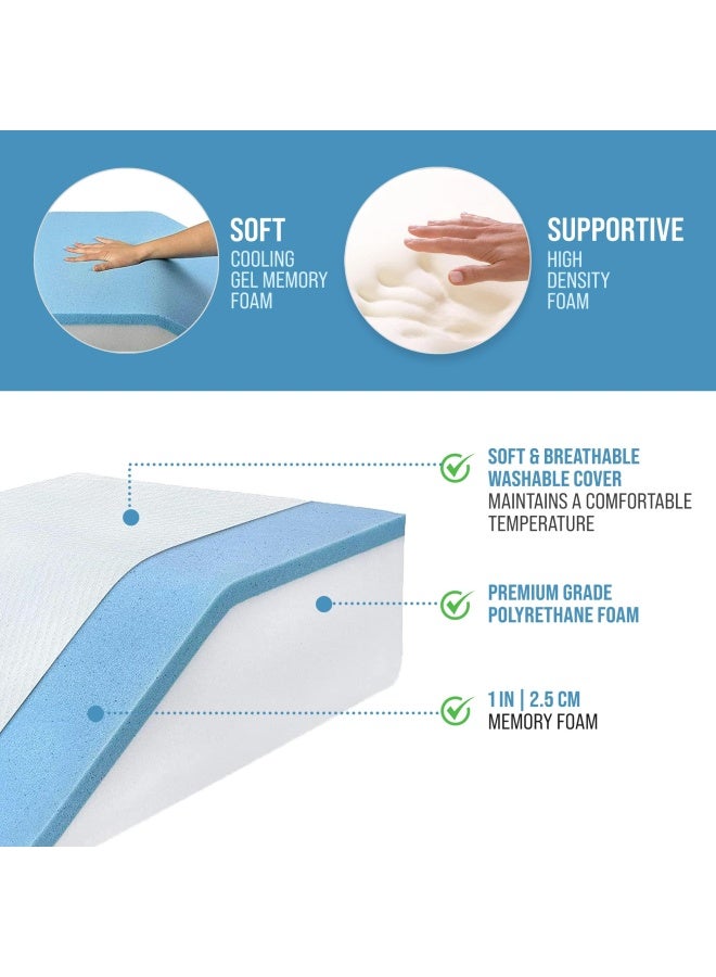 Abco Tech 8in Leg Elevation Pillow with Memory Foam Top  Elevating Leg Rest to Reduce Swelling Back Hip and Knee Pain  Leg Support Pillow to Elevate Feet While Sleeping Reading  Washable Cover - Image 2