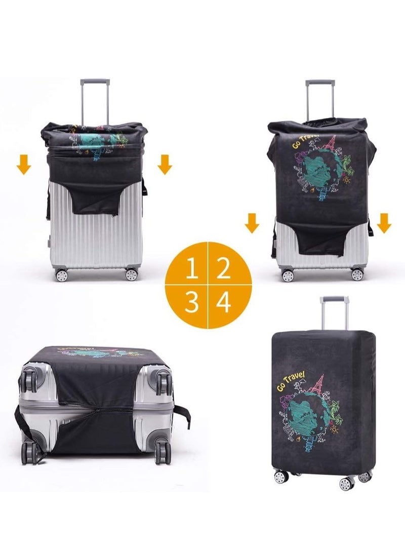 KASTWAVE Luggage Cover, KASTWAVE Water-Washable Suitcase Cover, Suitcase Protector Anti-scratch Suitcase cover for 25-28 Inch Trolley Case for Business Trip School Daily Usin (S)  - Image 4