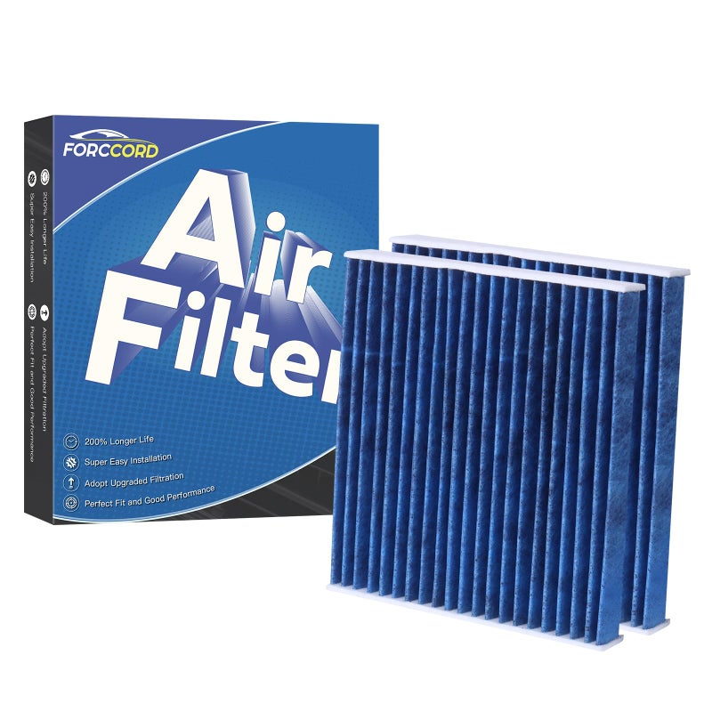 Forccord 2Pack HEPA Cabin Air Filter Fits for Rivian R1S R1T 2022 2023 2024 2025 2026 Activated Carbon Cabin Filter Replacement Car Accessories