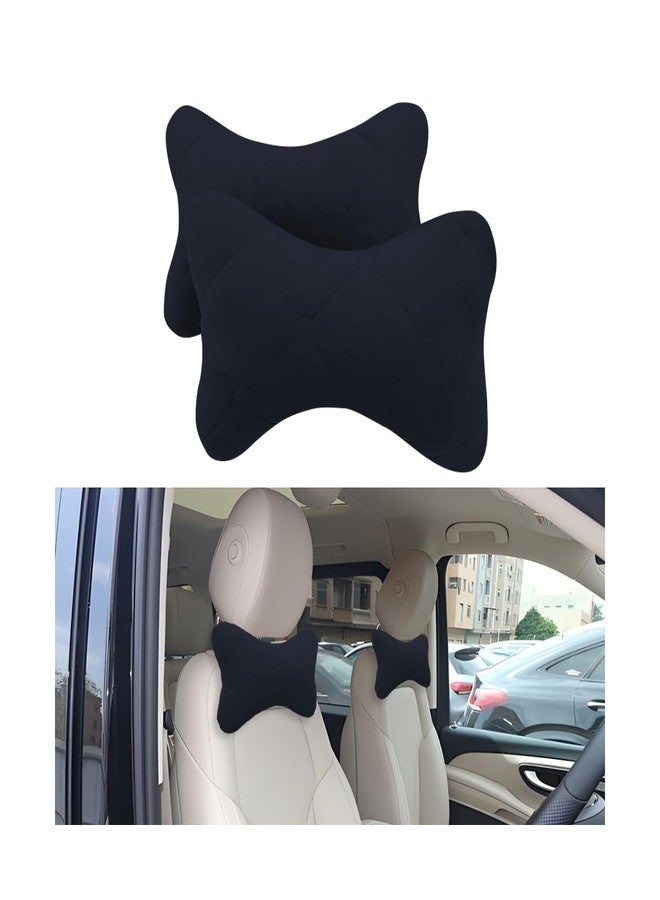 KHGUZ 2PCS Car Headrest Pillow, Soft Comfortable Vehicle Neck Pillow Cushion, Automotive Interior Head Rest Pad Accessories for Driving Fatigue Relief, Universal for SUV, Sedan, Truck (Black) - Image 1