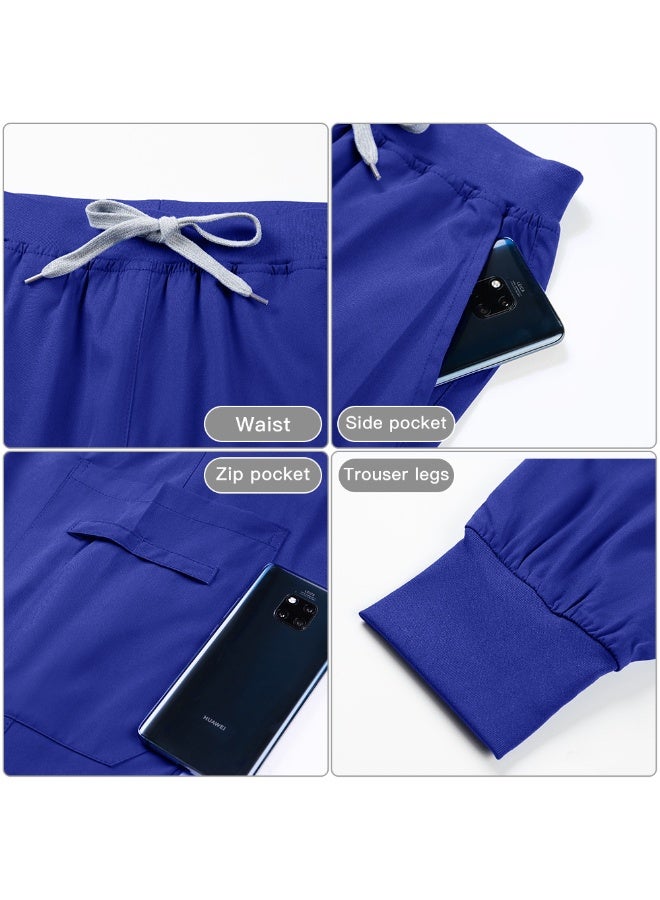 Loquat Womens Medical Scrubs Set Medical Uniform Set Royal Blue - Image 5