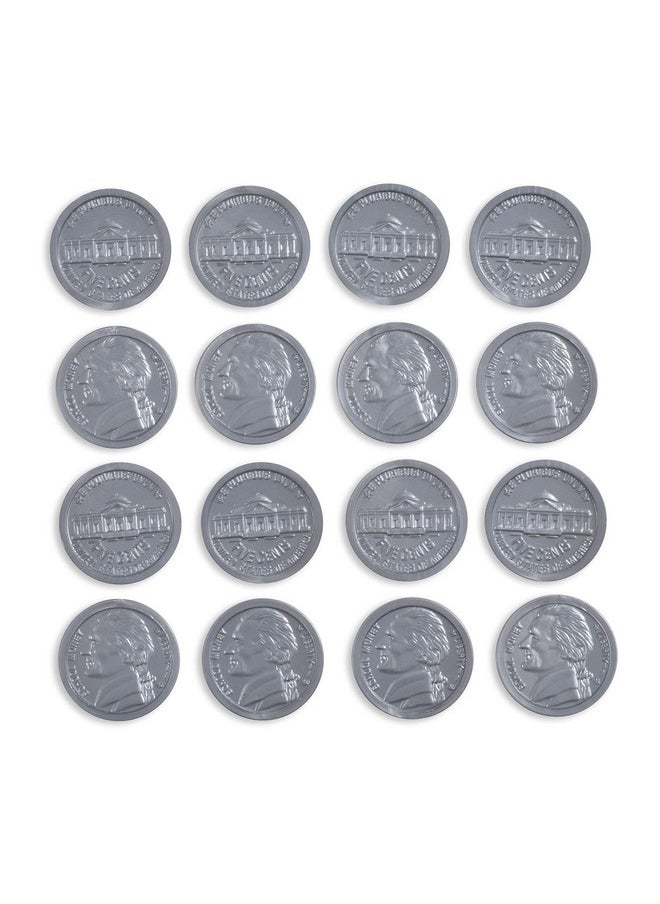 Learning Advantage -7522 Play Nickels - Set Of 100 Plastic Coins - Designed And Sized Like Real Us Currency - Teach Money Math With This Pretend Play Resource  - Image 2