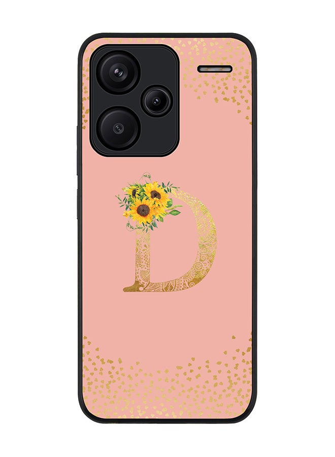 Stylizedd Rugged Case for Xiaomi Redmi Note 13 Pro Plus Case Cover- Custom Monogram Initial Letter Mandala Floral Pattern Alphabet - D(Rose Pink) - Image 1
