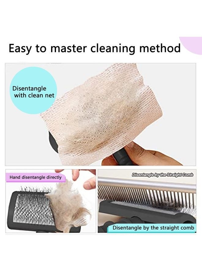 MOWKIT Large Slicker Brush for Dogs,Cats,Extra Long Pin Shedding Brush for Long Haired Dog,Cat, Pet Grooming Wire Brush for Thick Undercoat Curly Hair,25mm(1"),Black - Image 5