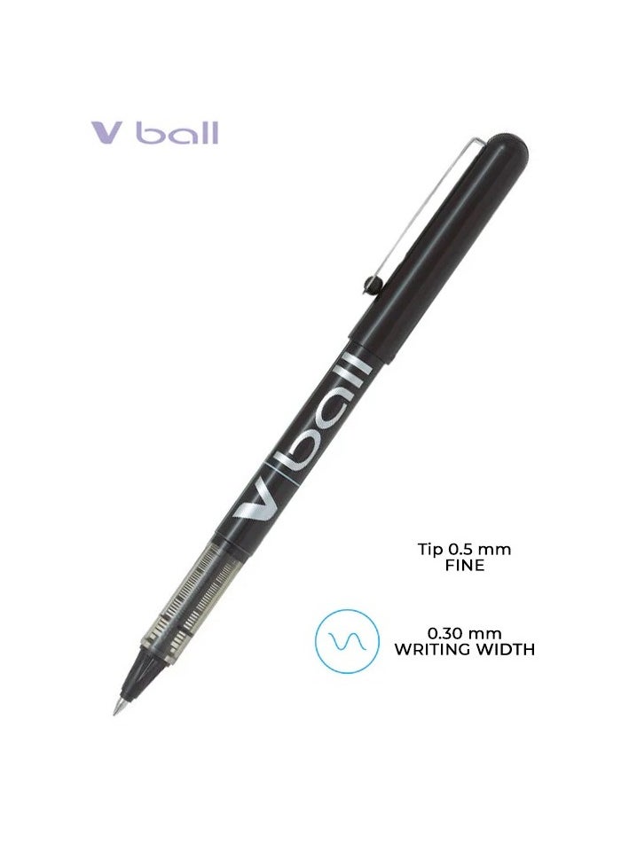 PILOT Pilot V-Ball 0.5mm Liquid Ink Pen Set of 3 Pens- BL-VB5 Black/Blue/Red  - Image 2