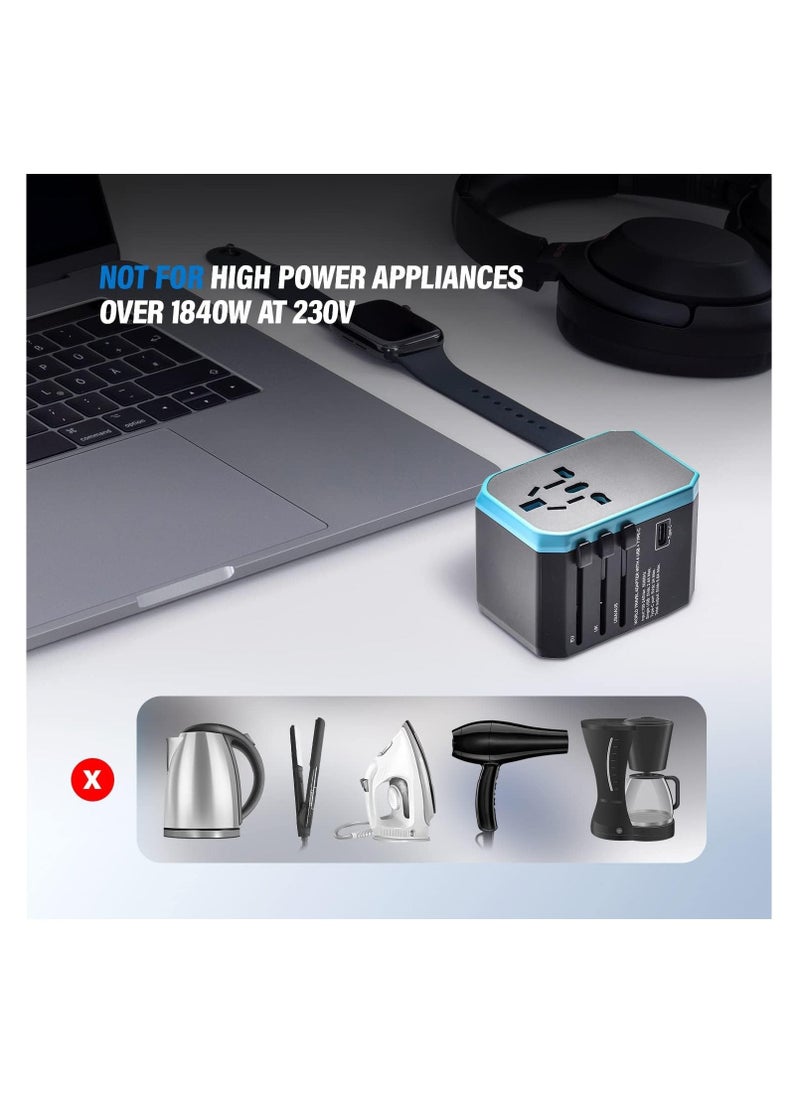 Universal Travel Adapter, International Plug Adapter, 5.6A Smart Power 3.0A 4 USB 1 Type C, Power Adapter Travel Cha rger, Outlet Converter Worldwide (Type C/G/A/I) - Image 5