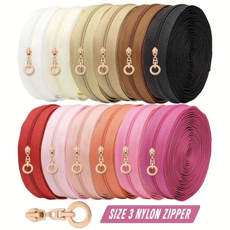 Optimized English Product Title: 177-inch Nylon Zipper with 10 Sliders - Ideal for Replacement in Sewing, DIY Projects, Luggage, and Home Textiles - Image 4