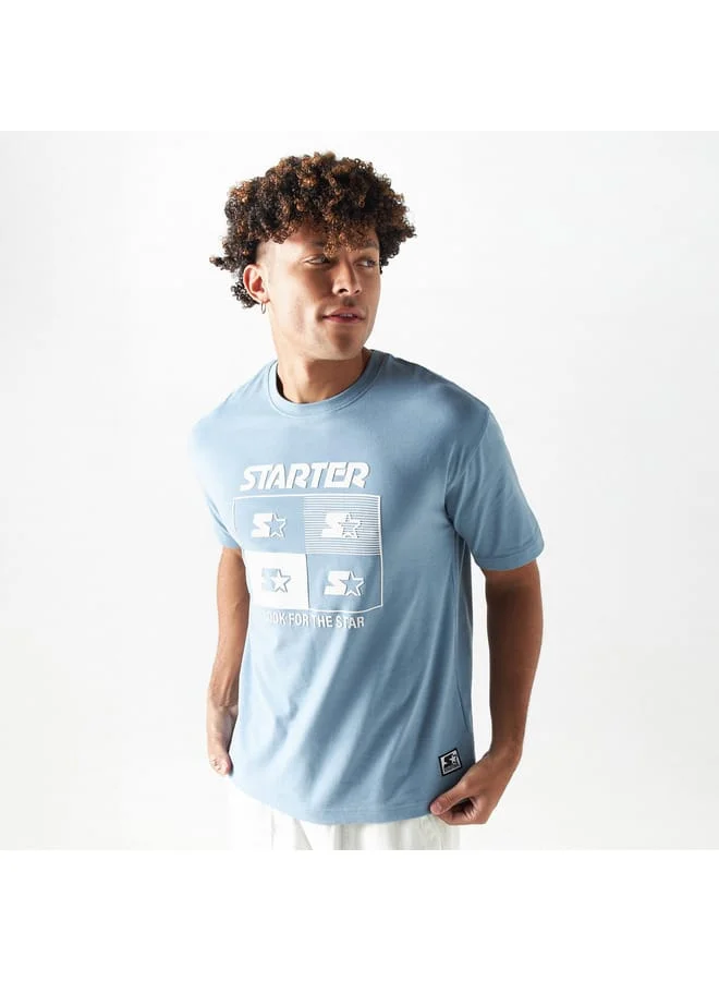 STARTER Starter Print Crew Neck T-shirt with Short Sleeves