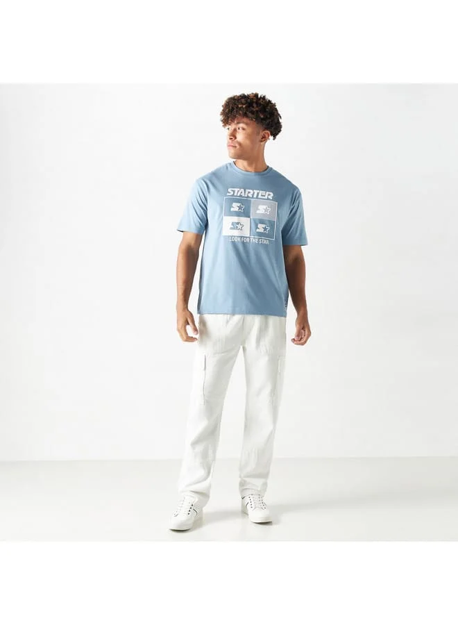 STARTER Starter Print Crew Neck T-shirt with Short Sleeves
