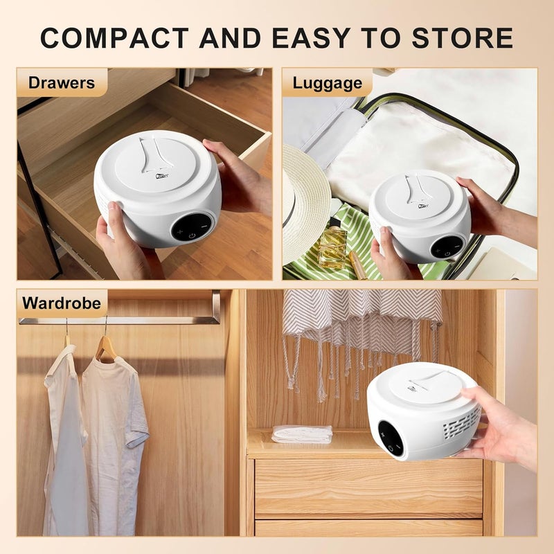 Uten All user friendly build Mini Portable Tumble Dryer, 600W Electric Heat Pump Dryer, Auto Off Timer, Suitable for Business Travel, College Dormitories, Apartments, Hotels Wet anti slip - Image 4