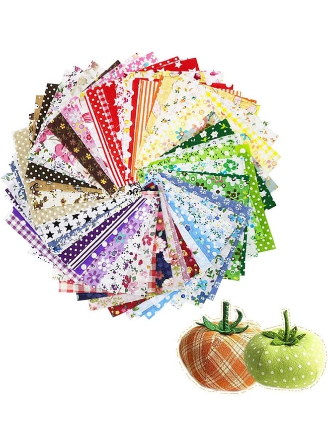 Haawooky 60 Pcs 4" x 4"(10cm x 10cm) Assorted Craft Fabric Bundle Squares Patchwork Fabric Sets for DIY Sewing Scrapbooking Quilting Dot Pattern - Image 1