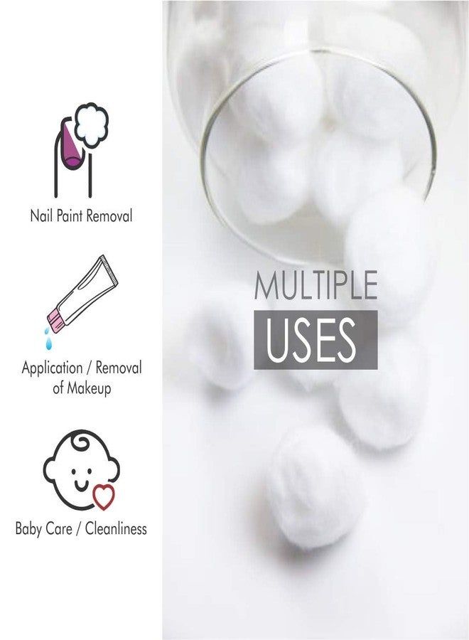 Tulips White COtton Ball in a Ziplock Bag, Perfect for nail polish remover & face cleaning (Pack of 3, 50 pcs each) - Image 4
