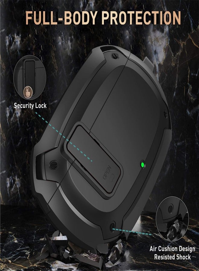 OTOPO غطاء متوافق مع سماعات Beats Studio Buds/Buds+ 2021/2023، [قفل آمن] غلاف واقي رائع لسماعات Beats Studio Buds Plus للرجال والنساء مع حلقة مفاتيح لحافظة سماعات Beats Studio الجديدة - أسود - Image 2