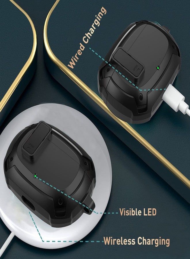 OTOPO غطاء متوافق مع سماعات Beats Studio Buds/Buds+ 2021/2023، [قفل آمن] غلاف واقي رائع لسماعات Beats Studio Buds Plus للرجال والنساء مع حلقة مفاتيح لحافظة سماعات Beats Studio الجديدة - أسود - Image 3