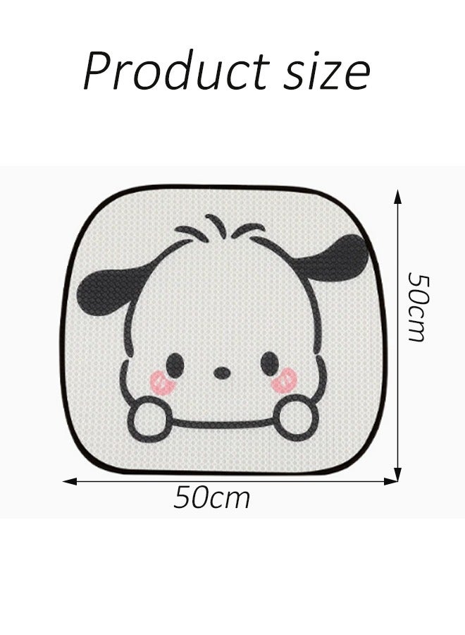 Car Seat Cushion, Ice Silk Breathable Car Chair Pad for Coccyx Pain Relief, Cute Cartoon White Seat Protector Mat for Auto Interior, Comfortable Driving Cushion for All Seasons, 50x50cm - Image 2