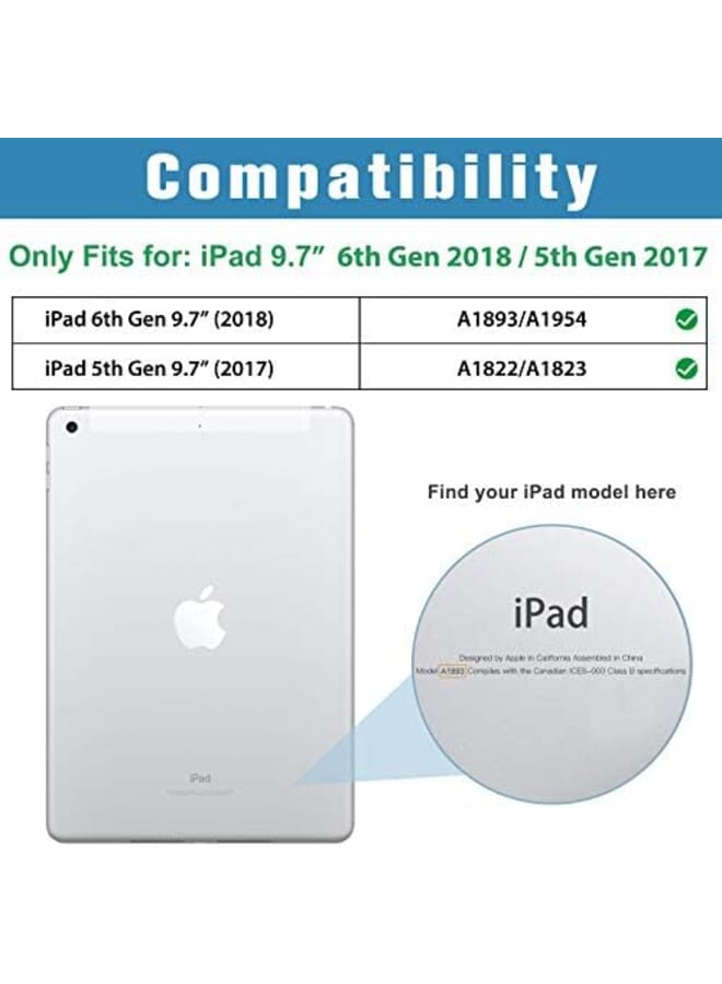 Procases Ipad 9.7 Case 2018 Ipad 6Th Generation 2017 Ipad 5Th Generation Case Model: A1893 A1954 A1822 A1823 Ultra Slim Lightweight Stand Case With Translucent Frosted Back Smart Cover Emerald - Image 2