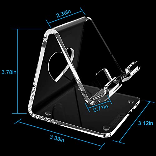 Crpich Acrylic Cell Phone Stand, Portable Phone Holder, Clear Phone Stand for Desk, Compatible with Phone16 15 14 13 Pro Max Mini 12 11 SE, Switch, Android Smartphone, Pad, Tablet, Desk Accessories - Image 4