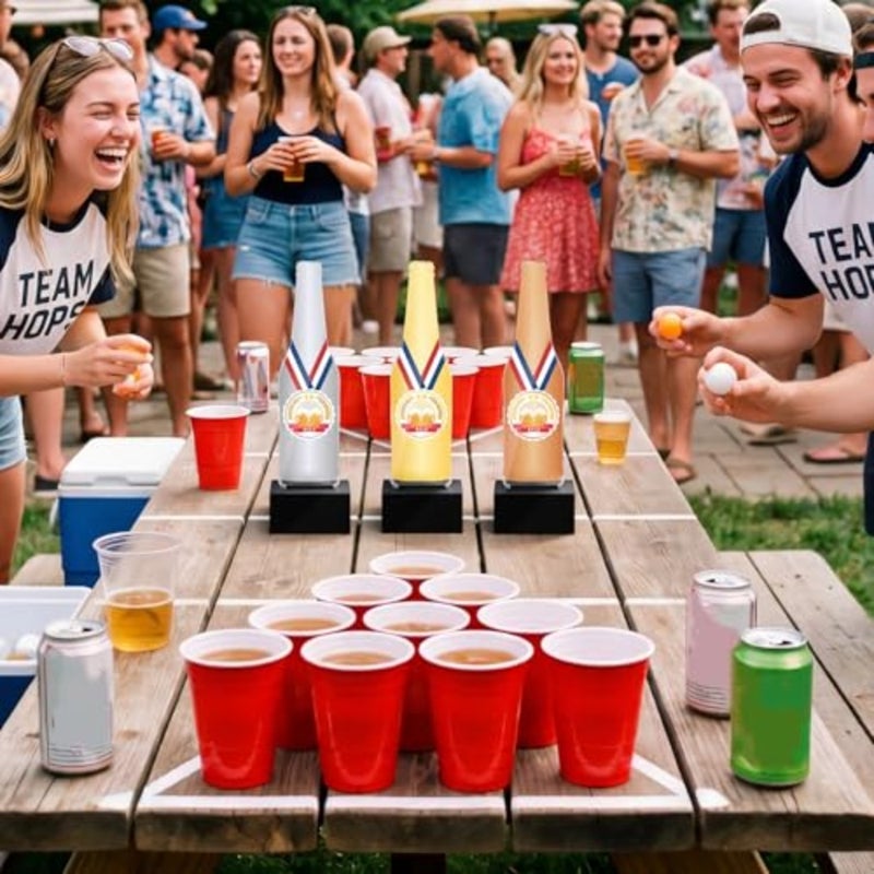 3 Pcs Beer Trophies Awards Acrylic Beerpong Trophies Medals 5.91" Beer Party Game Prizes 1st Place Gold 2nd Place Silver 3rd Bronze Party Decorations - Image 3