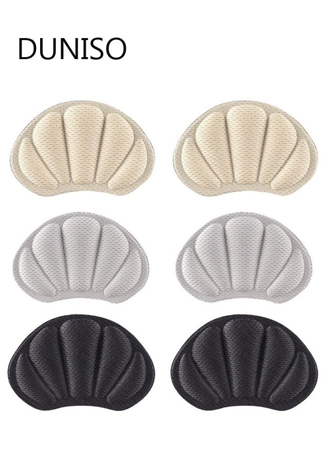 Back of Heel Cushion Inserts, 6 Pieces Grips Pads for Boots, Loose Shoes Too Big, Shoe Pad Foot Sports Adjustable Anti-wear Feet Inserts Insoles Patch Protector