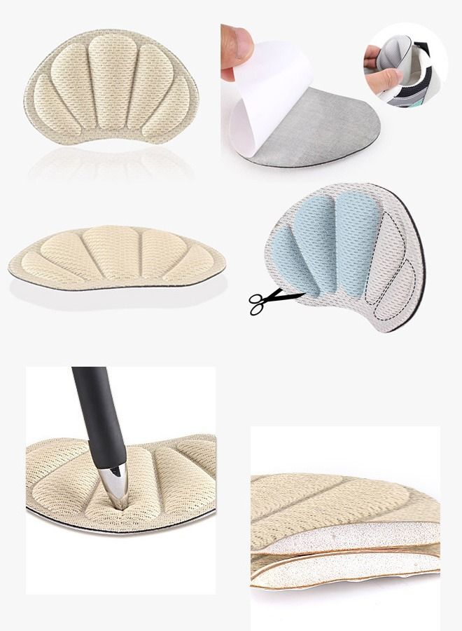 Back of Heel Cushion Inserts, 6 Pieces Grips Pads for Boots, Loose Shoes Too Big, Shoe Pad Foot Sports Adjustable Anti-wear Feet Inserts Insoles Patch Protector