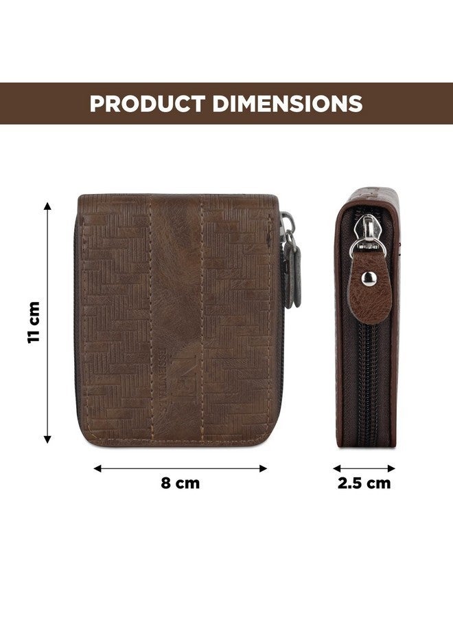 NFI essentials PU Leather 9 Slots Vertical Card Holder Credit Debit Card Holder Zipper Coin Purse for Men and Women Accordion Money Wallet Security Wallet (MW-2) - Image 4