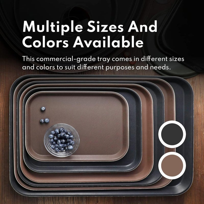 BS B&S Non-Slip Rectangular Serving Tray - Brown - Image 3