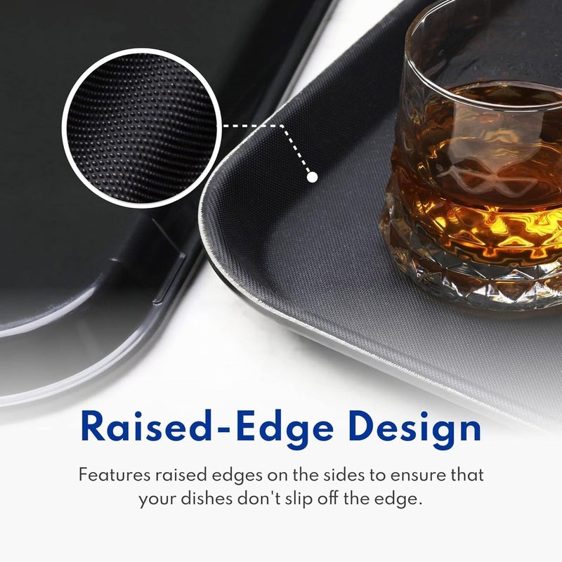 BS B&S Non-Slip Rectangular Serving Tray - Brown - Image 4