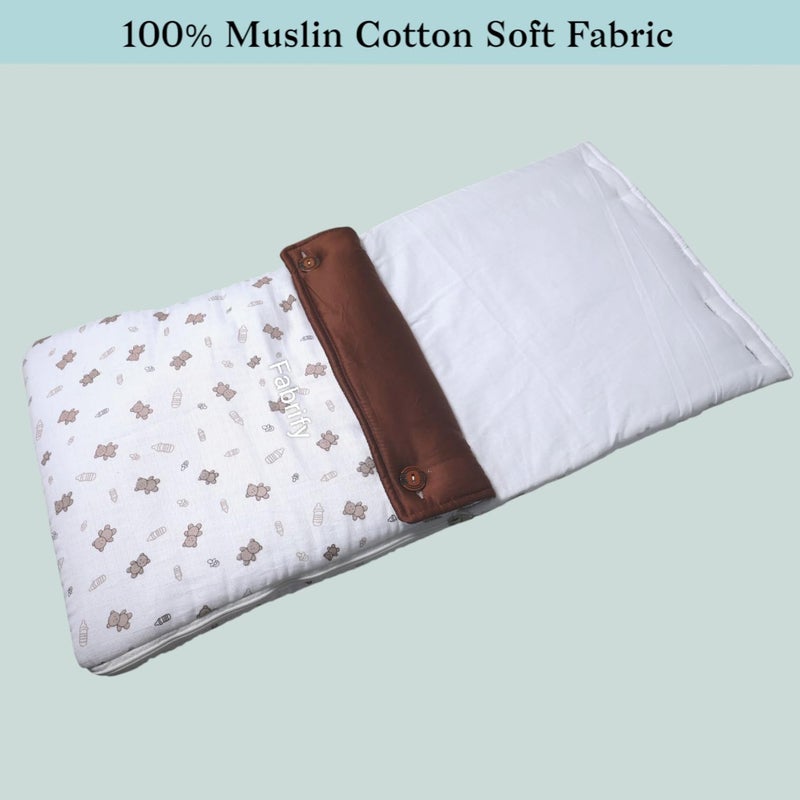 Fabrify 3 in 1 Baby Sleeping Bag & Carry Nest | Muslin Cotton Bedding Set for Infants & New Born Baby | Portable/Travel & Skin Friendly | 0-6 Months (Panda) - Image 5