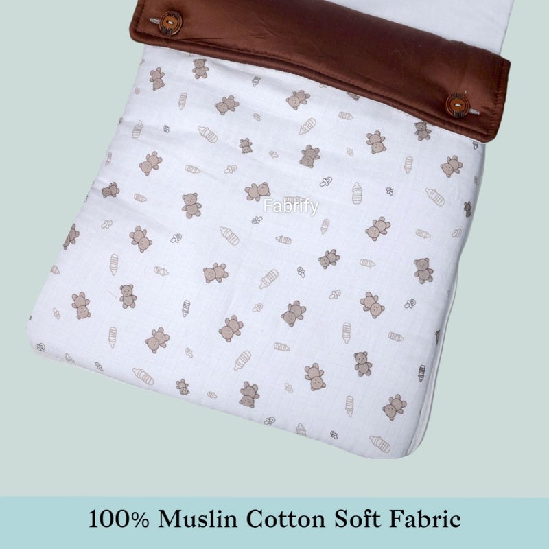 Fabrify 3 in 1 Baby Sleeping Bag & Carry Nest | Muslin Cotton Bedding Set for Infants & New Born Baby | Portable/Travel & Skin Friendly | 0-6 Months (Panda) - Image 4