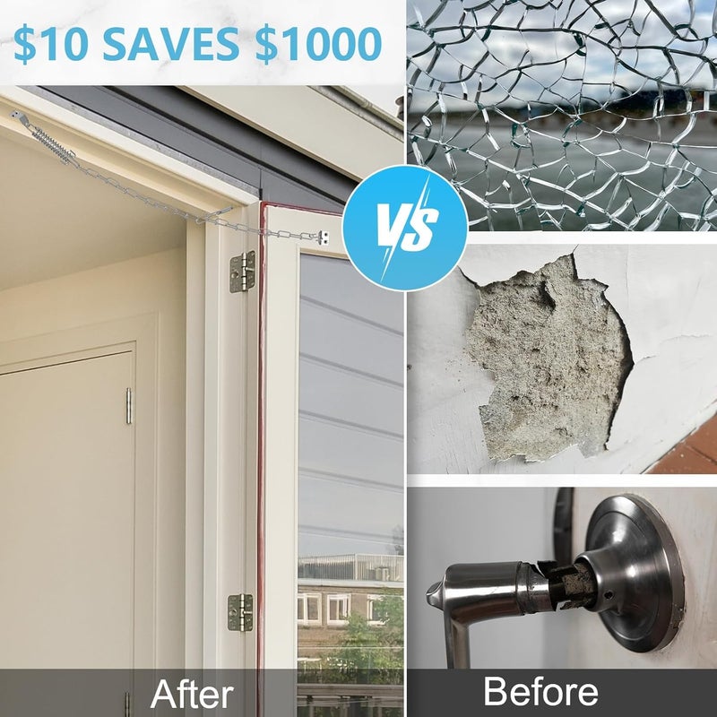 WINONLY Storm Door Chain Spring 2 Pack Prevent Storm Damage, Screen Door or Door Closer Protector Heavy Duty Storm Door Hardware, Zinc Plated Anti-Rust and Sturdy, Easy to Install and Suit for Most Doors - Image 3