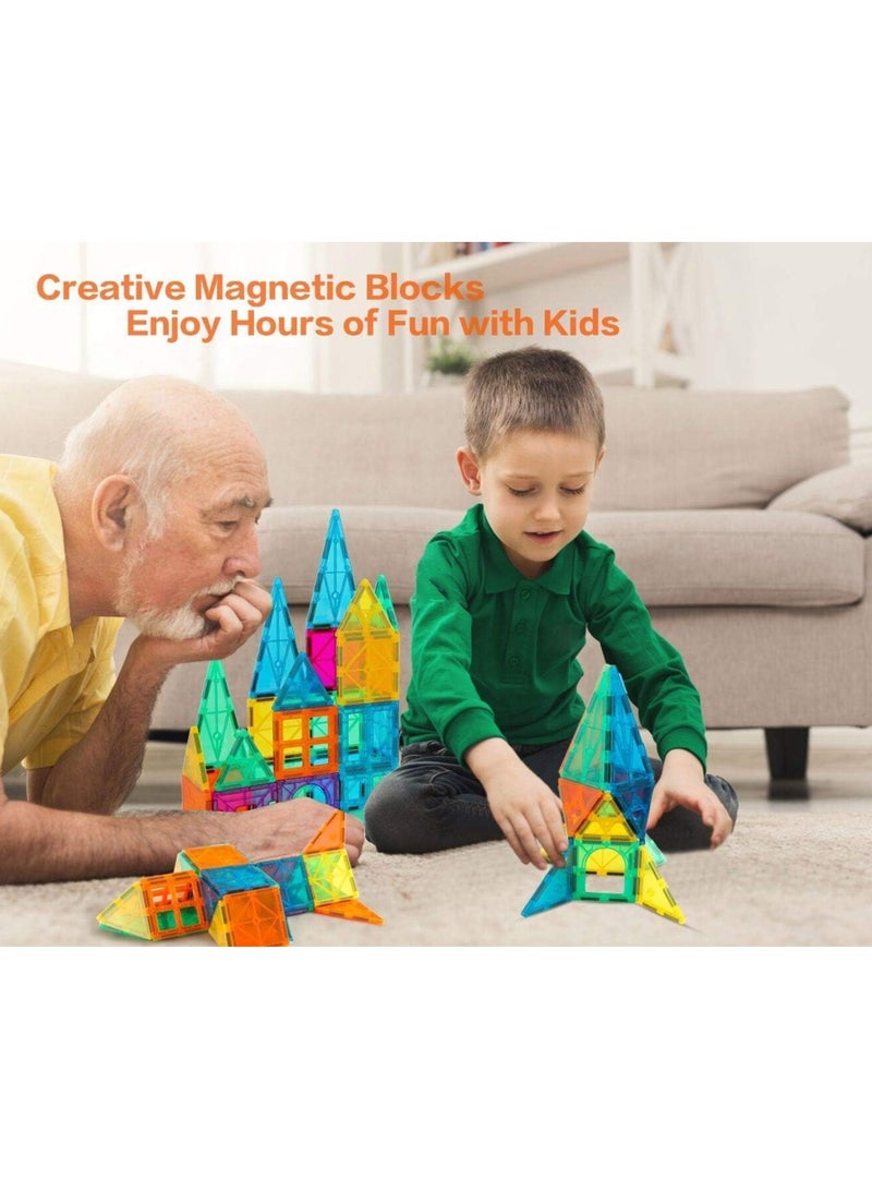 Magnetic Building Tiles, 70 Pcs 3D Magnetic Building Blocks Set for Kids, STEM Educational Preschool Magnet Toys for Toddlers Boys Girls - Image 2