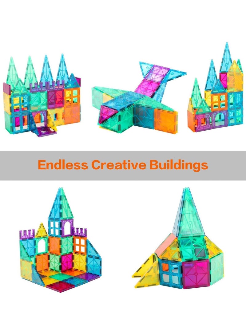Magnetic Building Tiles, 70 Pcs 3D Magnetic Building Blocks Set for Kids, STEM Educational Preschool Magnet Toys for Toddlers Boys Girls - Image 4