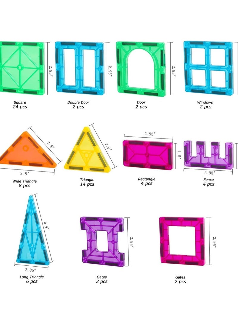 Magnetic Building Tiles, 70 Pcs 3D Magnetic Building Blocks Set for Kids, STEM Educational Preschool Magnet Toys for Toddlers Boys Girls - Image 5