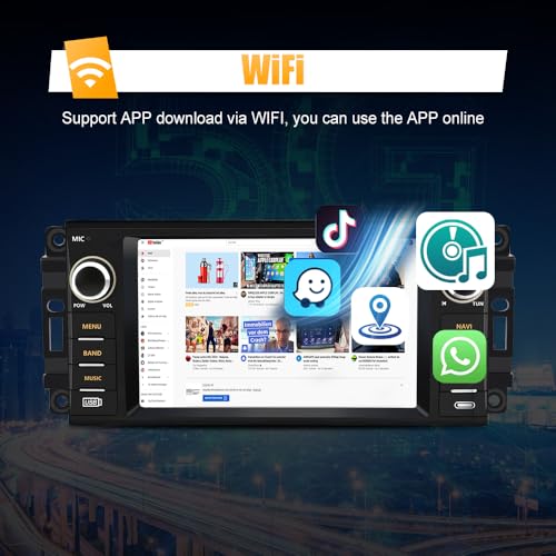 Vratzn 8 Core CPU Android 13 Car Radio Stereo for Dodge RAM 2009-2012 Avenger Challenger Jeep Wrangler 4G RAM 64G ROM with Wireless CarPlay Android Auto Backup Camera - Image 4