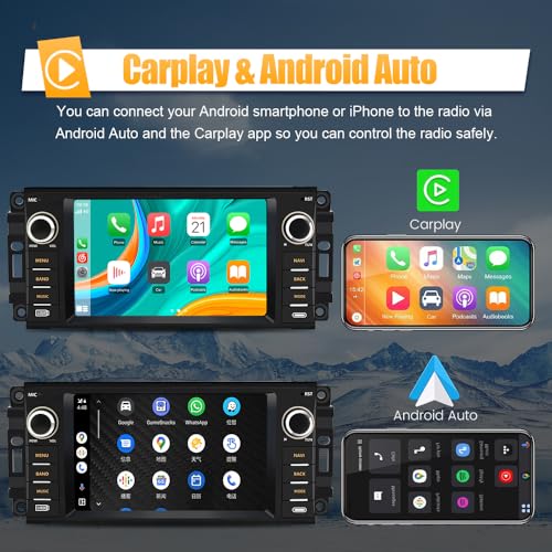 Vratzn 8 Core CPU Android 13 Car Radio Stereo for Dodge RAM 2009-2012 Avenger Challenger Jeep Wrangler 4G RAM 64G ROM with Wireless CarPlay Android Auto Backup Camera - Image 3