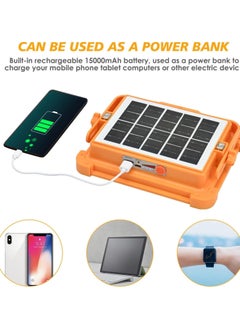 Generic ECVV Solar LED Work Lights, 200W Rechargeable Portable USB Flood Light 4 Modes Security Job Site Lighting Waterproof 3000LM for Outdoor Camping Fishing Hiking Car Repairing Emergency  - Image 3