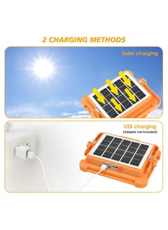 Generic ECVV Solar LED Work Lights, 200W Rechargeable Portable USB Flood Light 4 Modes Security Job Site Lighting Waterproof 3000LM for Outdoor Camping Fishing Hiking Car Repairing Emergency  - Image 2
