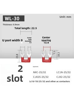 AC Contactor Connecting Piece L1L2L3 Three-phase Power Supply Main Power Short Circuit Bar Star Triangle Contactor Short Circuit Piece-Colour:Yellow-wl30-2 Bits (applicable To 25/32 Contactor)