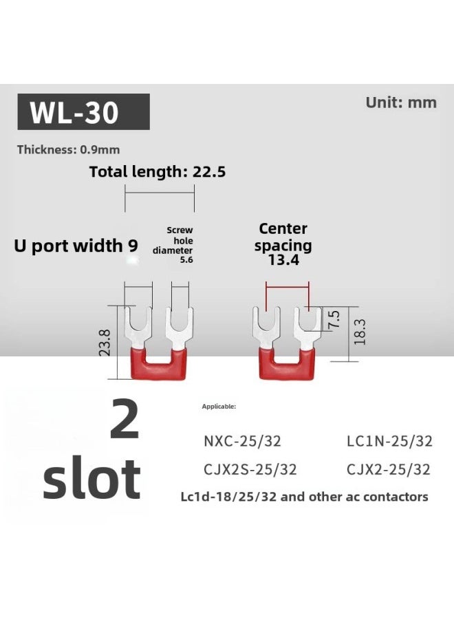Generic - AC Contactor Connecting Piece L1L2L3 Three-phase Power Supply Main Power Short Circuit Bar Star Triangle Contactor Short Circuit Piece-Colour:Yellow-wl30-2 Bits (applicable To 25/32 Contactor) - Image 1