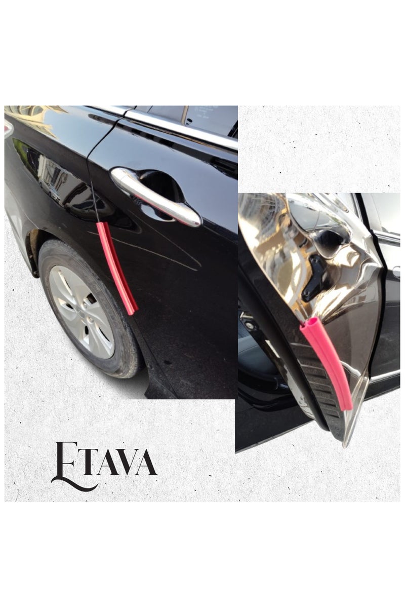 ETAVA Car Door Edge Guard Rubber Clip (2 Pcs, 50cm Each) | U Shape Anti-Collision Bumper Strip | Universal Fit – No Glue – Scratch Protector for Most Cars – Red - Image 5