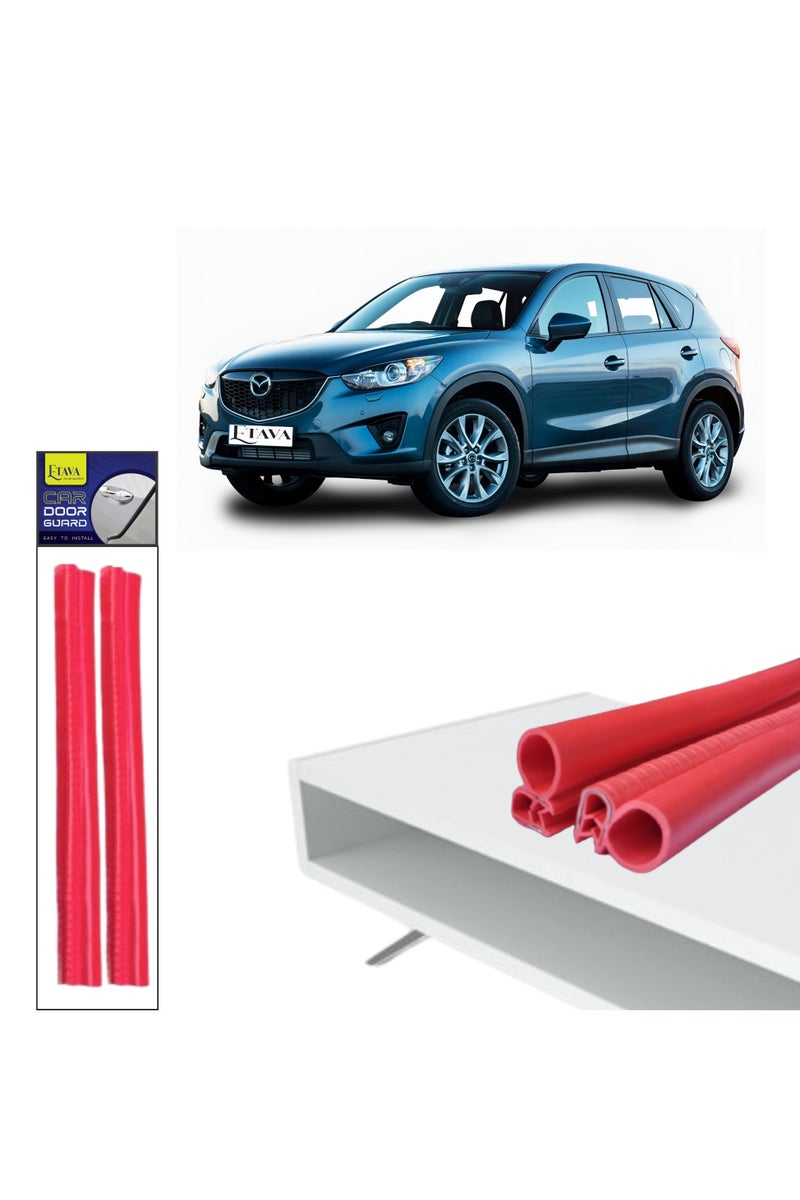 ETAVA Car Door Edge Guard Rubber Clip (2 Pcs, 50cm Each) | U Shape Anti-Collision Bumper Strip | Universal Fit – No Glue – Scratch Protector for Most Cars – Red - Image 1