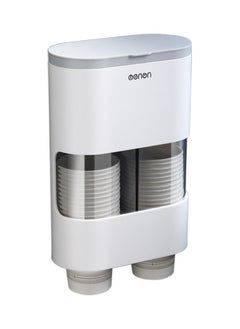 Double Tube Disposable Cups Dispenser Automatic Remover Holder for Cone or Flat Bottom Cups Grey 26.70 x 12.20 x 18.50cm