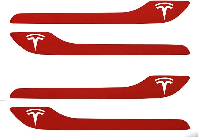 IPG for Tesla Model 3 / Model Y Door Handle Decal Sticker Wrap Kit (Set of 4) with Tesla Logo (Pearl Red Multi-Coat) - Image 1
