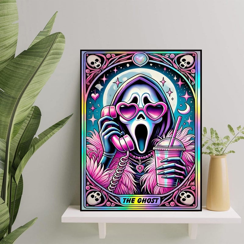 Ekuxom Skull Diamond Art Kits for Adults, Halloween Diamond Painting Kits for Adults Beginners, 5D DIY Full Round Drill Diamonds Dot Gem Art Home Wall Decor Gift 12x16In - Image 3