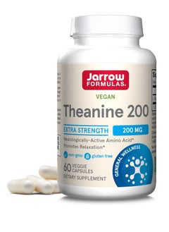 jarrow formulas Theanine 200 mg, Neurologically Active Amino Acid, Found in Green Tea, Promotes Relaxation, White, 60 Count  - Image 1