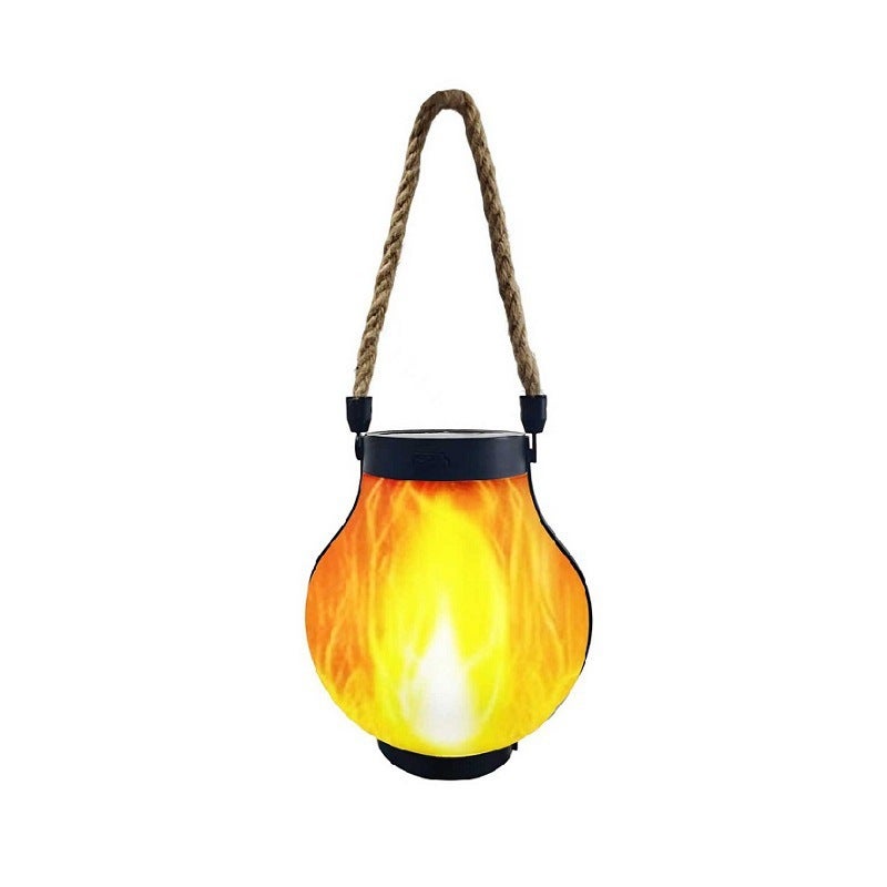 BH New Solar-Powered Twine Flame Light - Hanging Outdoor Camping Lamp, Rechargeable Garden Decorative Multi-Functional Lighting - Image 1
